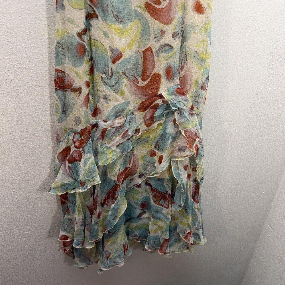 Y2K DIANE VON FURSTENBERG Silk Babydoll Midi Dress Size 6 Cocktail Artsy Fairy - Picture 3 of 9